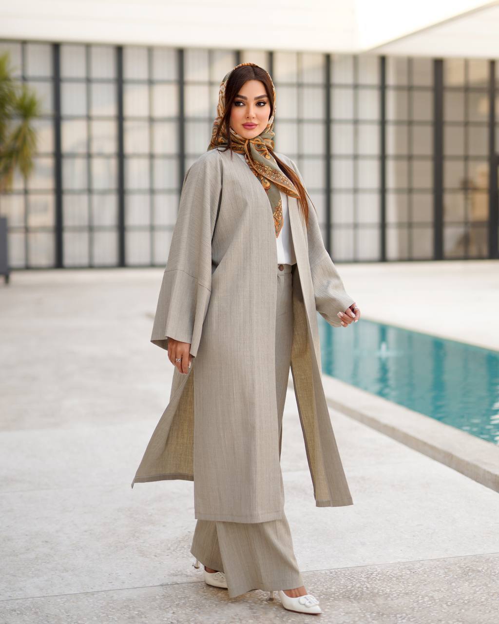 مانتوبلند همراه شلوارست تابستونی