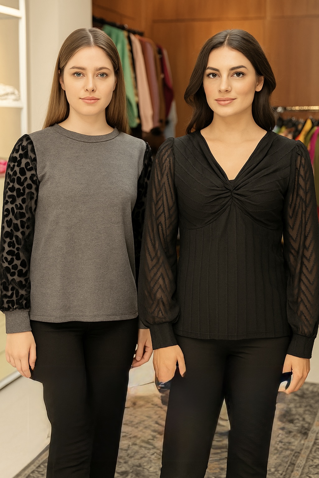 شومیز زنانه مجلسی آستین توری | مدل جدید پاییزه ۱۴۰۴