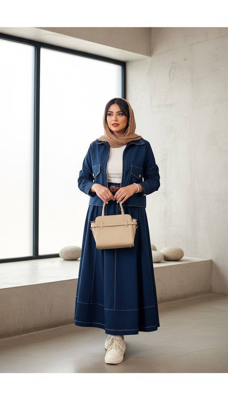 ست کت و دامن جین پاییزه زنانه شیک و خاص | چی بپوشیم چی بخریم