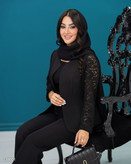 کت مازراتی زنانه با آستین دانتل | یقه گرد