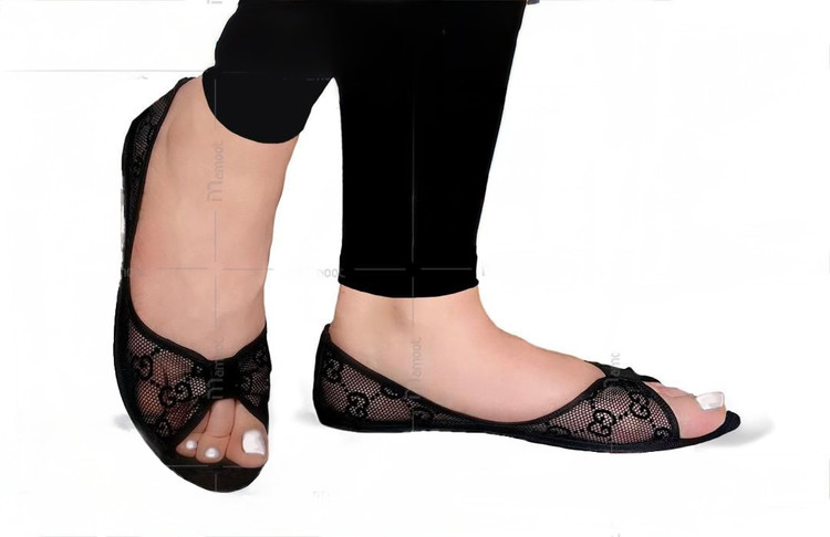 پاپوش جلو باز زنانه با زیره چرم