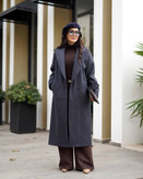 پالتو فوتر زنانه پاییزی آستردار – فریسایز