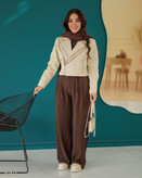 کراپ کت کتان زارا یقه انگلیسی