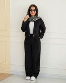 کراپ کت تک دکمه و شلوار شانتون | رنگبندی کامل