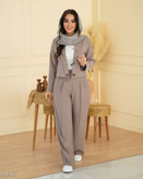 کراپ کت تک دکمه و شلوار شانتون | رنگبندی کامل