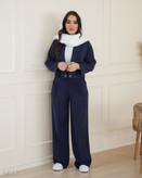 کراپ کت تک دکمه و شلوار شانتون | رنگبندی کامل